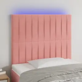 Gultas Galvgalis Ar Led, 80X5X118/128 Cm, Rozā Samts Vidaxl