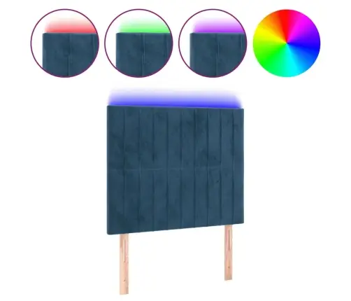 Gultas Galvgalis Ar Led, 90X5X118/128 Cm, Tumši Zils Samts Vidaxl Gultas Galvgalis Ar Led, 90X5X118/128 Cm, Tumši Zils Samts Vidaxl