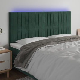 Galvūgalis Su Led, Tamsiai Žalias, 160X5X118/128cm Aksomas