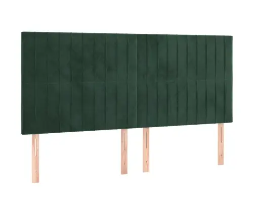 Gultas Galvgalis Ar Led, 180X5X118/128 Cm, Tumši Zaļš Samts  Vidaxl Gultas Galvgalis Ar Led, 180X5X118/128 Cm, Tumši Zaļš Samts  Vidaxl