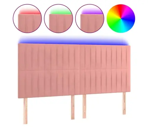 Led-Voodipeats, Roosa, 180X5X118/128 cm Samet