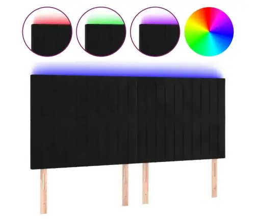 Gultas Galvgalis Ar Led, 200X5X118/128 Cm, Melns Samts  Vidaxl Gultas Galvgalis Ar Led, 200X5X118/128 Cm, Melns Samts  Vidaxl