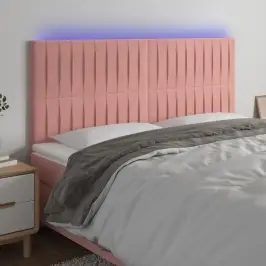 Led-Voodipeats, Roosa, 200X5X118/128 cm Samet