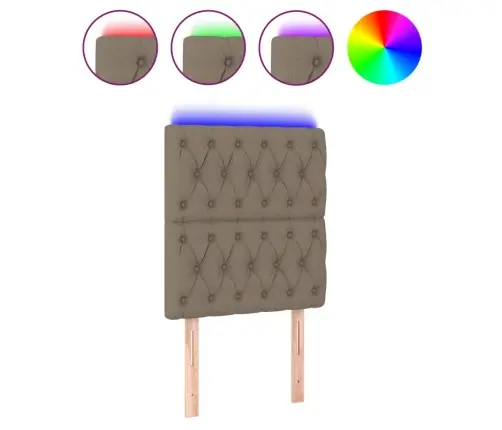 Led-Voodipeats, Pruunikashall, 80X7X118/128 cm Kangas