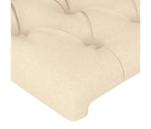 Gultas Galvgalis Ar Led, 80X7X118/128 Cm, Krēmkrāsas Audums Vidaxl