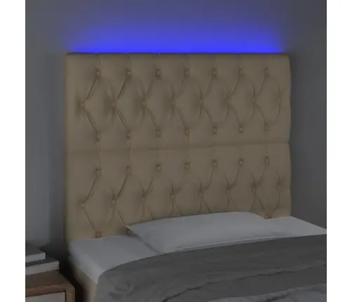 Galvūgalis Su Led, Kreminės Spalvos, 90X7X118/128cm Audinys
