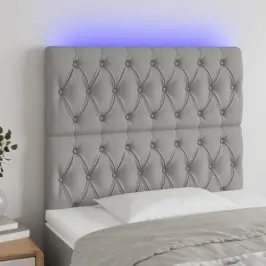 Gultas Galvgalis Ar Led, 100X7X118/128 Cm, Gaiši Pelēks Audums Vidaxl