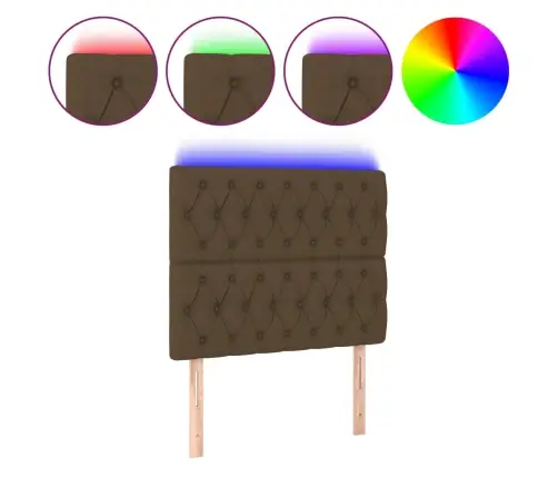 Gultas Galvgalis Ar Led, 100X7X118/128 Cm, Tumši Brūns Audums Vidaxl