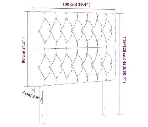 Gultas Galvgalis Ar Led, 100X7X118/128 Cm, Pelēkbrūns Audums Vidaxl