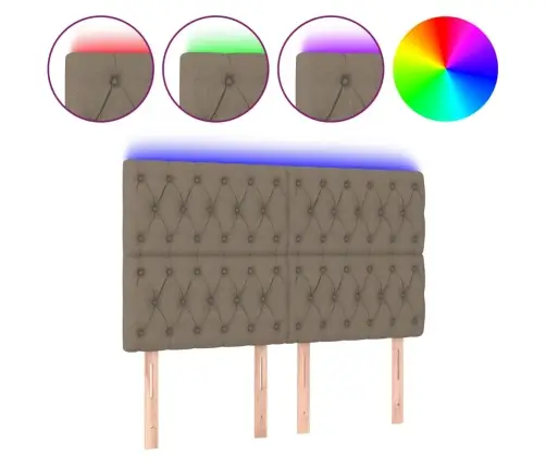 Galvūgalis Su Led, Taupe Spalvos, 144X7X118/128cm Audinys