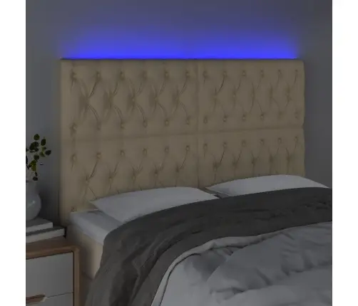 Galvūgalis Su Led, Kreminės Spalvos, 144X7X118/128cm Audinys