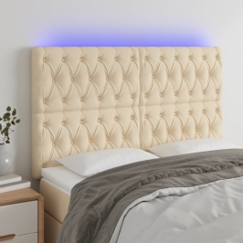 Led-Voodipeats, Kreemjas, 144X7X118/128 cm Kangas