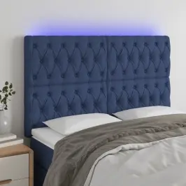 Galvūgalis Su Led, Mėlynos Spalvos, 144X7X118/128cm Audinys