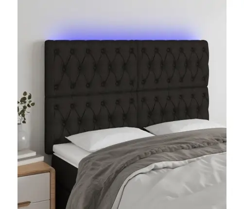 Led-Voodipeats, Must, 160X7X118/128 cm Kangas