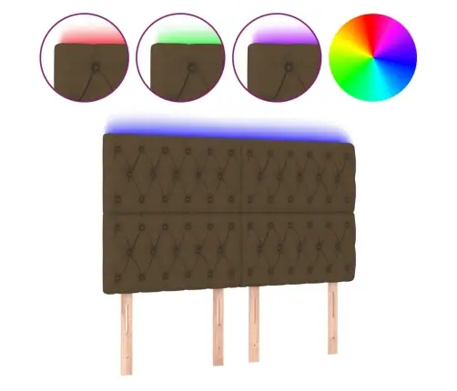 Led-Voodipeats, Tumepruun, 160X7X118/128 cm Kangas