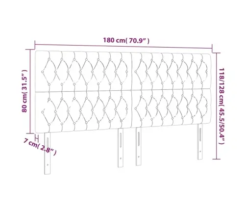 Led-Voodipeats, Pruunikashall, 180X7X118/128 cm Kangas