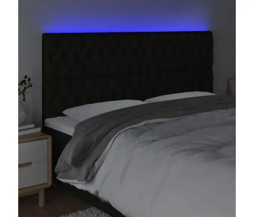 Led-Voodipeats, Must, 200X7X118/128 cm Kangas