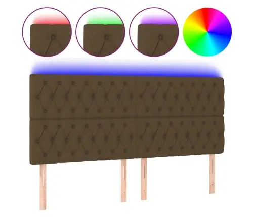 Led-Voodipeats, Tumepruun, 200X7X118/128 cm Kangas