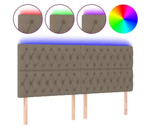 Led-Voodipeats, Pruunikashall, 200X7X118/128 cm Kangas