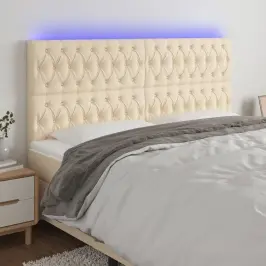 Galvūgalis Su Led, Kreminės Spalvos, 200X7X118/128cm Audinys