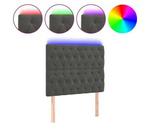 Led-Voodipeats, Tumehall, 90X7X118/128 cm Samet