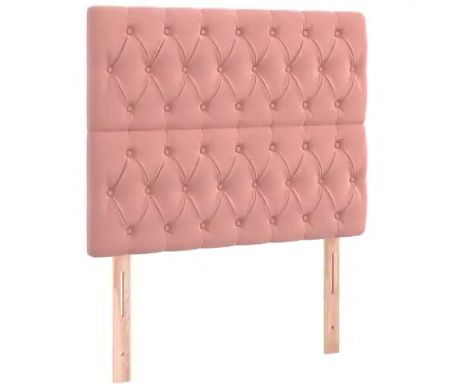 Gultas Galvgalis Ar Led, 90X7X118/128 Cm, Rozā Samts Vidaxl Gultas Galvgalis Ar Led, 90X7X118/128 Cm, Rozā Samts Vidaxl