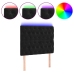 Led-Voodipeats, Must, 100X7X118/128 cm Samet