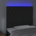 Led-Voodipeats, Must, 100X7X118/128 cm Samet