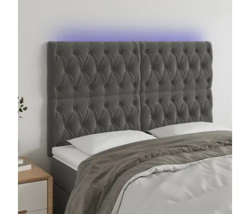 Led-Voodipeats, Tumehall, 144X7X118/128 cm Samet Led-Voodipeats, Tumehall, 144X7X118/128 cm Samet