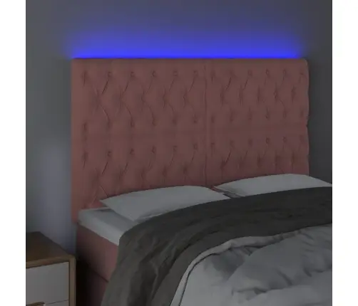 Led-Voodipeats, Roosa, 160X7X118/128 cm Samet