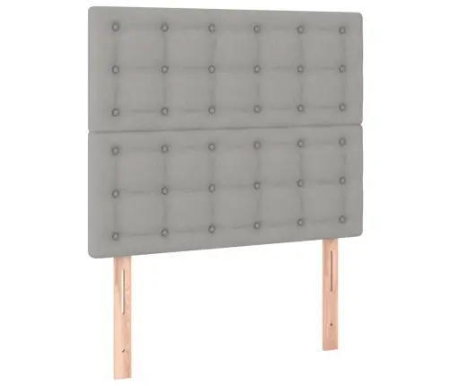 Gultas Galvgalis Ar Led, 80X5X118/128 Cm, Gaiši Pelēks Audums Vidaxl