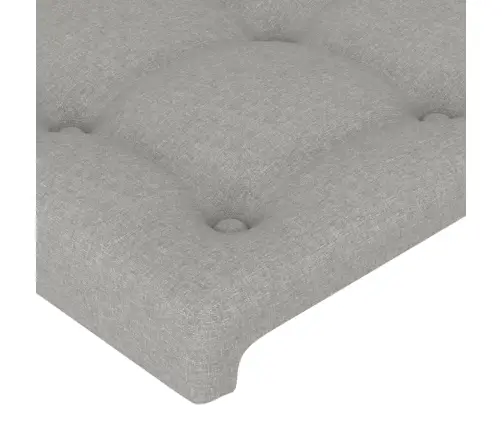 Gultas Galvgalis Ar Led, 80X5X118/128 Cm, Gaiši Pelēks Audums Vidaxl