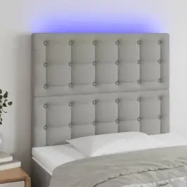 Gultas Galvgalis Ar Led, 80X5X118/128 Cm, Gaiši Pelēks Audums Vidaxl