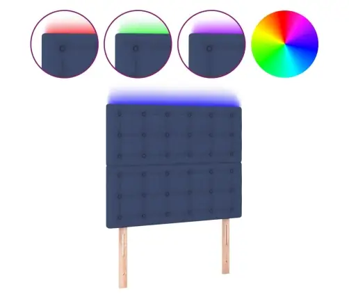 Galvūgalis Su Led, Mėlynos Spalvos, 80X5X118/128cm Audinys