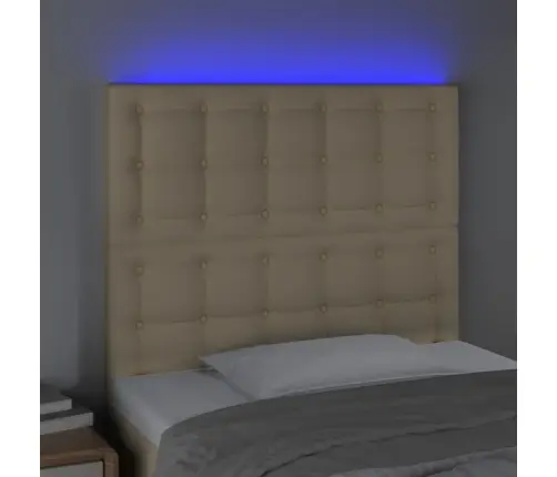 Galvūgalis Su Led, Kreminės Spalvos, 100X5X118/128cm Audinys