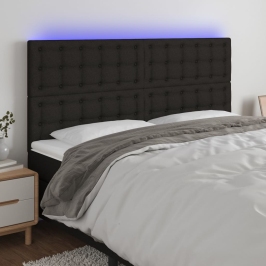 Galvūgalis Su Led, Juodos Spalvos, 160X5X118/128cm Audinys