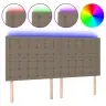 Gultas Galvgalis Ar Led, 180X5X118/128 Cm, Pelēkbrūns Audums Vidaxl Gultas Galvgalis Ar Led, 180X5X118/128 Cm, Pelēkbrūns Audums Vidaxl