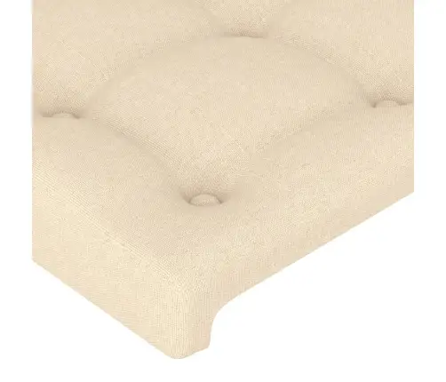 Gultas Galvgalis Ar Led, 180X5X118/128 Cm, Krēmkrāsas Audums Vidaxl