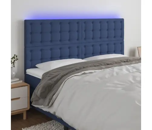 Led-Voodipeats, Sinine, 180X5X118/128 cm Kangas Led-Voodipeats, Sinine, 180X5X118/128 cm Kangas