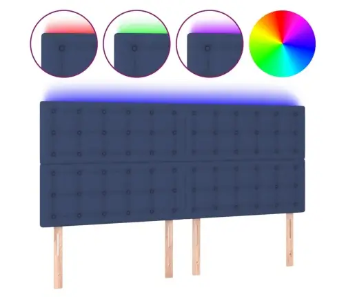 Led-Voodipeats, Sinine, 200X5X118/128 cm Kangas