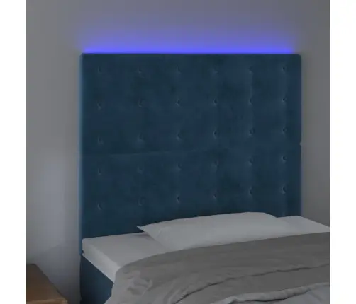 Gultas Galvgalis Ar Led, 80X5X118/128 Cm, Tumši Zils Samts Vidaxl Gultas Galvgalis Ar Led, 80X5X118/128 Cm, Tumši Zils Samts Vidaxl