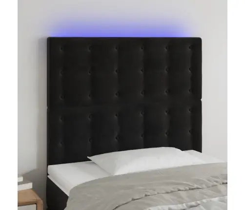 Gultas Galvgalis Ar Led, 90X5X118/128 Cm, Melns Samts Vidaxl Gultas Galvgalis Ar Led, 90X5X118/128 Cm, Melns Samts Vidaxl