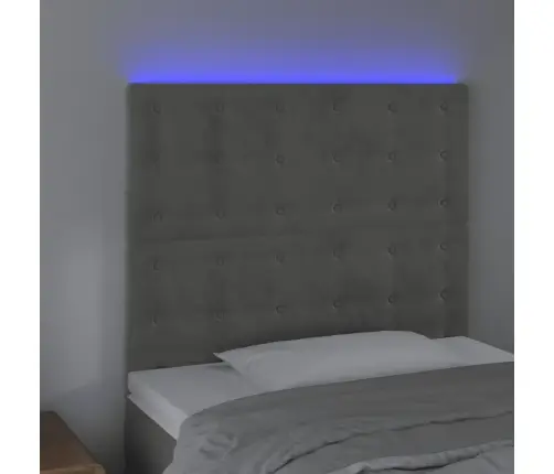 Gultas Galvgalis Ar Led, 100X5X118/128 Cm, Gaiši Pelēks Samts Vidaxl Gultas Galvgalis Ar Led, 100X5X118/128 Cm, Gaiši Pelēks Samts Vidaxl
