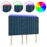 Gultas Galvgalis Ar Led, 144X5X118/128 Cm, Tumši Zils Samts Vidaxl