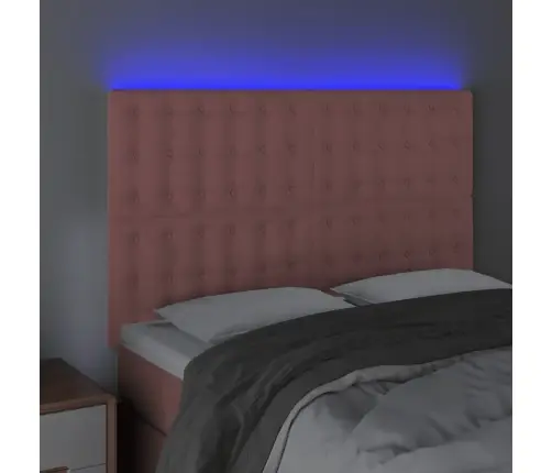 Led-Voodipeats, Roosa, 144X5X118/128 cm Samet