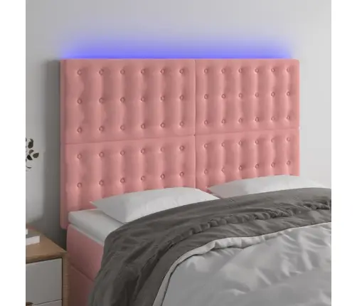 Led-Voodipeats, Roosa, 144X5X118/128 cm Samet