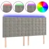 Gultas Galvgalis Ar Led, 180X5X118/128 Cm, Gaiši Pelēks Samts Vidaxl Gultas Galvgalis Ar Led, 180X5X118/128 Cm, Gaiši Pelēks Samts Vidaxl