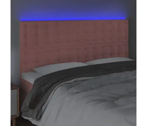 Galvūgalis Su Led, Rožinės Spalvos, 180X5X118/128cm Aksomas Galvūgalis Su Led, Rožinės Spalvos, 180X5X118/128cm Aksomas