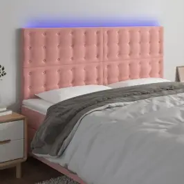 Galvūgalis Su Led, Rožinės Spalvos, 180X5X118/128cm Aksomas