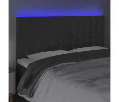 Led-Voodipeats, Tumehall, 200X5X118/128 cm Samet